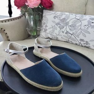 Cordani Bertie Jean suede blue espadrille sz39